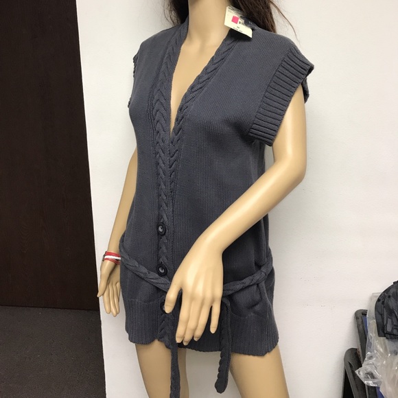 Canyon River Blues gray Knit cable sweater jacket vast rope women’s m medium - Picture 3 of 8